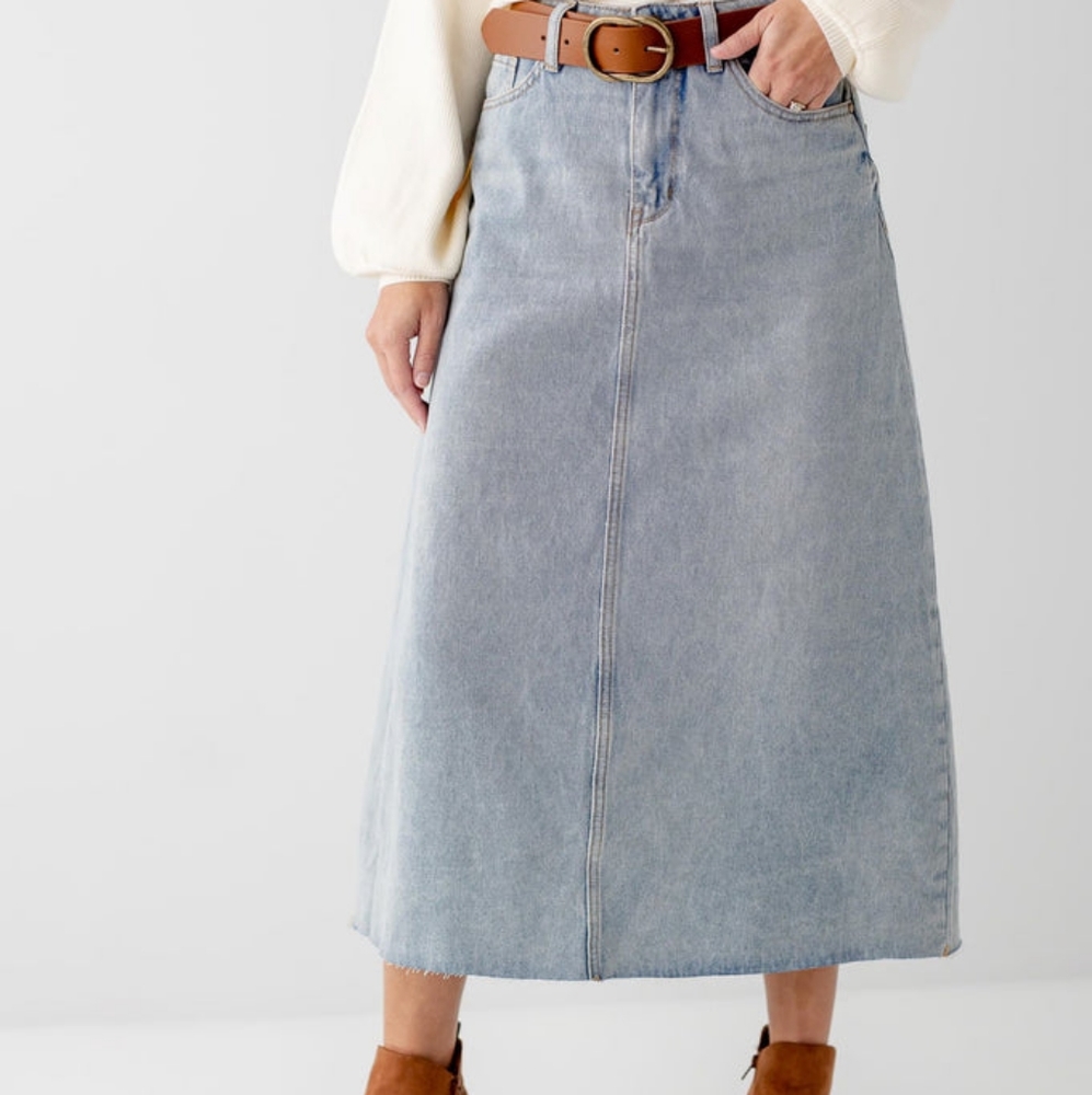 Denim A Line Skirt (100% Cotton, Never Worn, NWT)